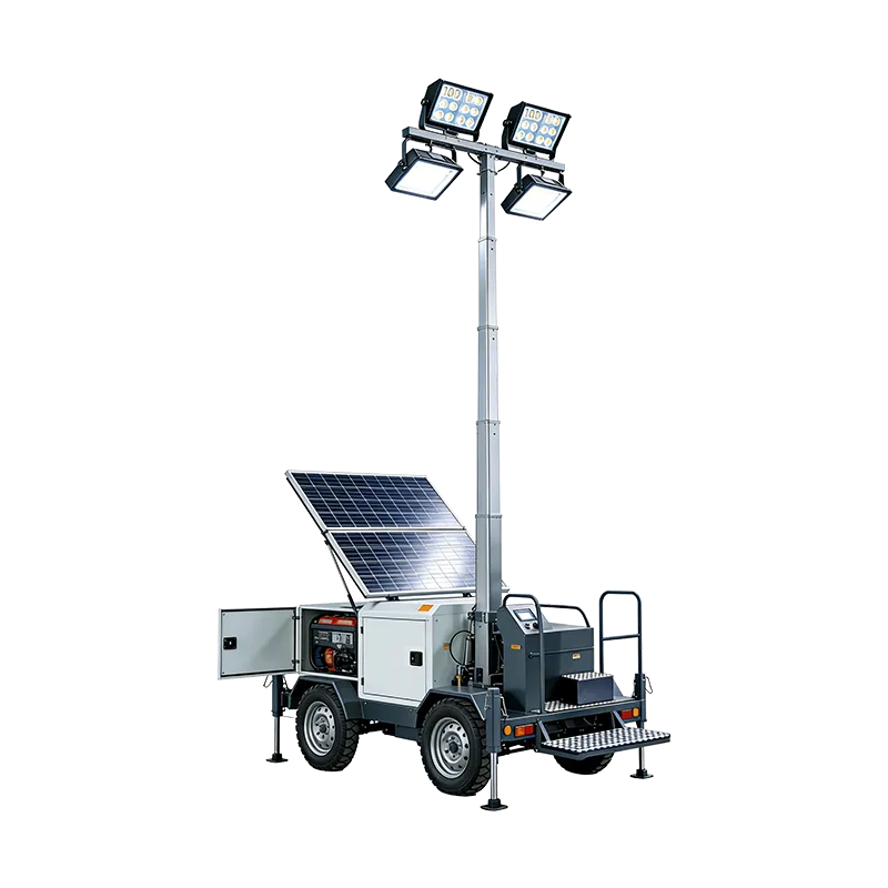 Driving model mobile lifting lighting tower