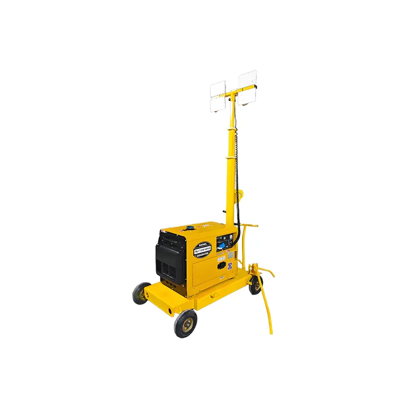 Cart-type-hand-cranked-lifting-and-moving-lighting-tower