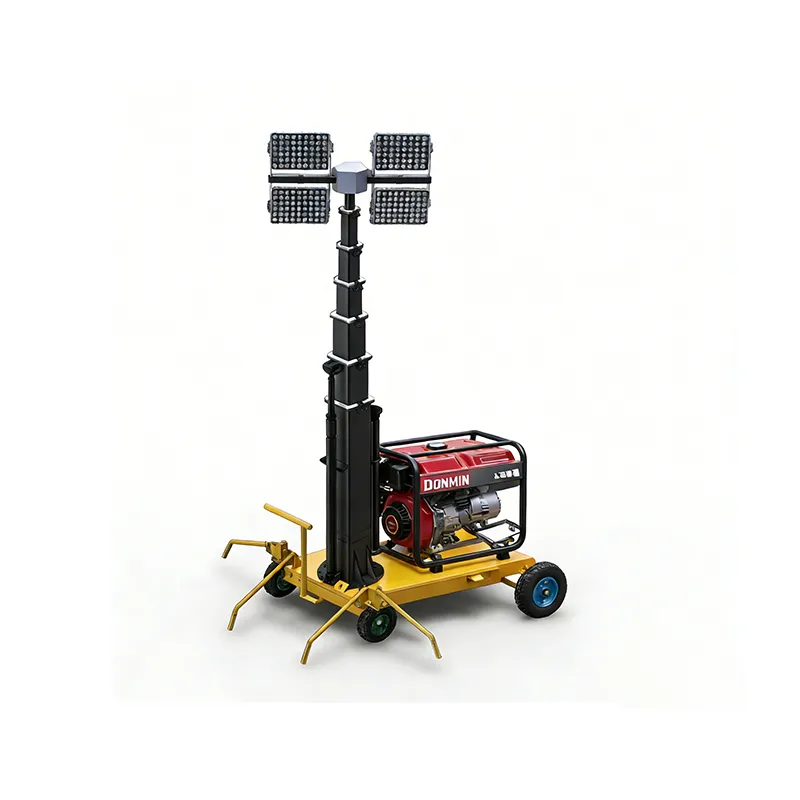 Cart-type-hydraulic-lifting-mobile-lighting-tower