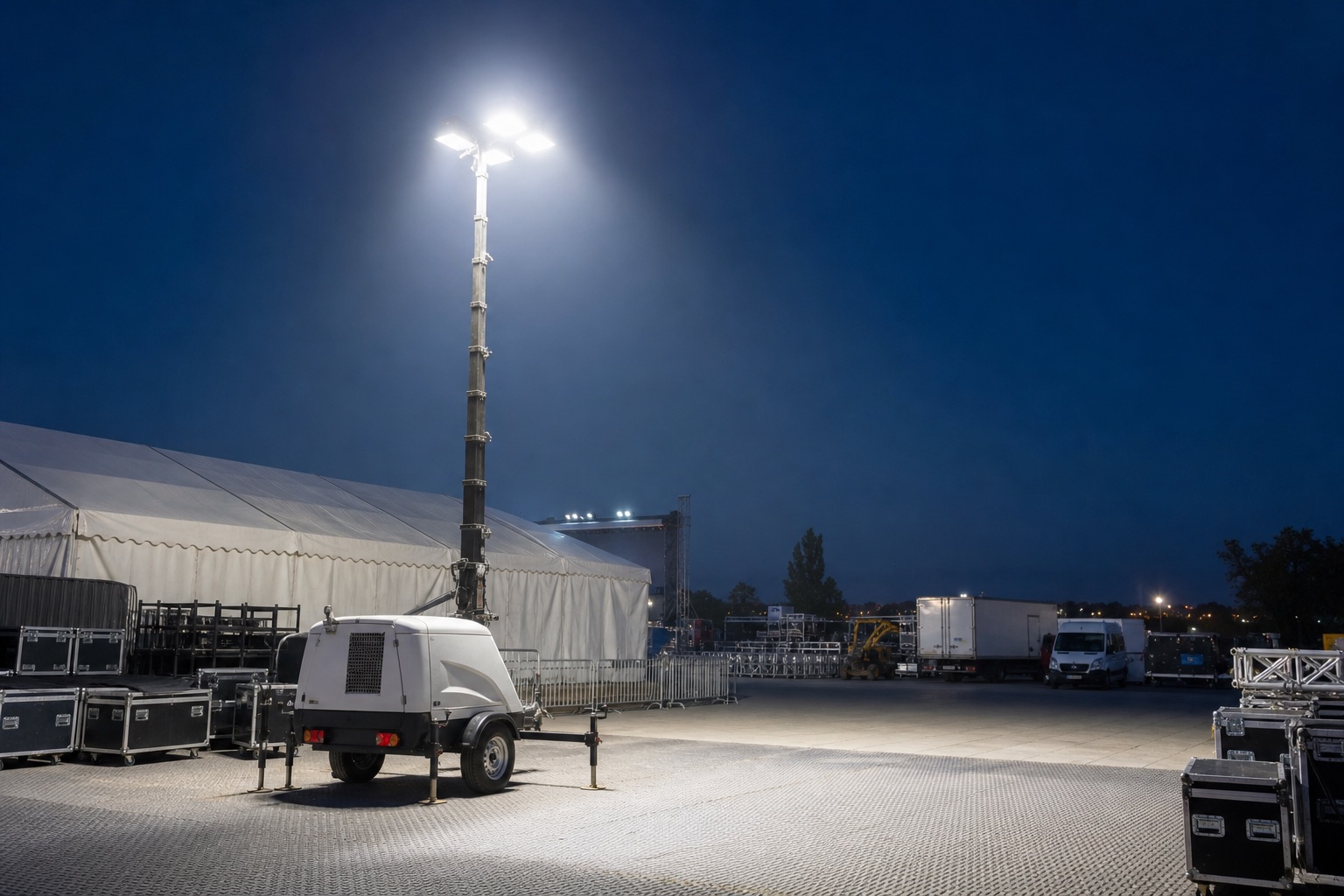 Safe field application of outdoor light tower