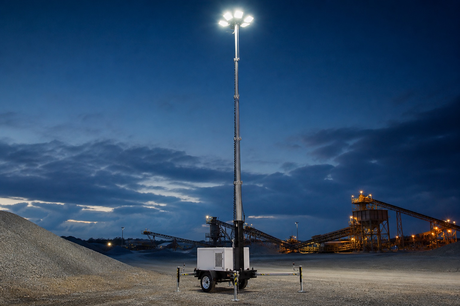 Safe field application of high mast tower light