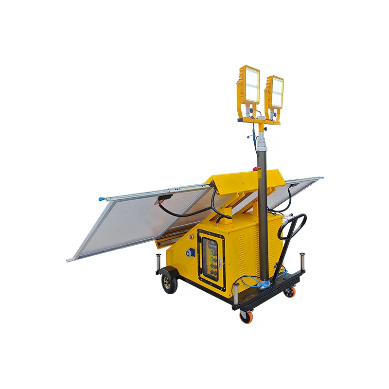 Solar-powered mobile lifting work lamp (Wacker type)