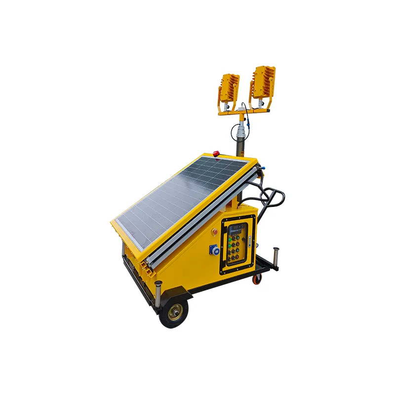 Solar-powered mobile lifting work lamp (Wacker type)