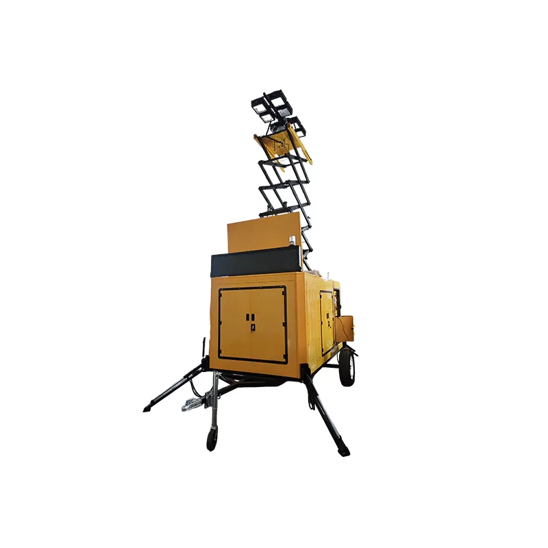 Telescopic trailer-mounted mobile lighting tower