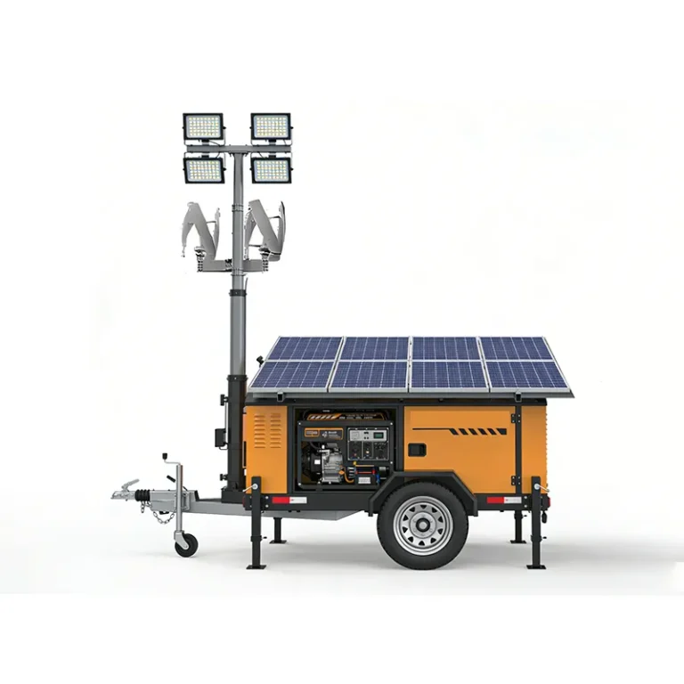 Wind-solar-hybrid-mobile-lifting-work-lamp-trailer-version
