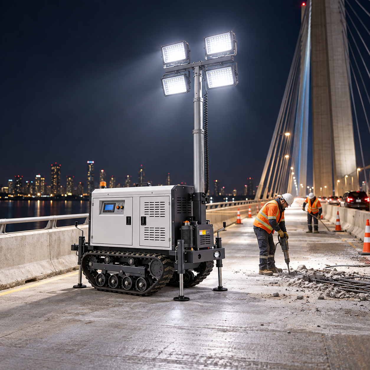 Bridge Construction Night Lighting Plan
