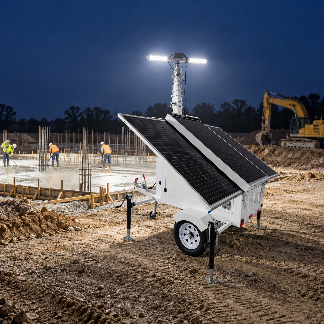 Safe setup and verification of construction lighting color temperature