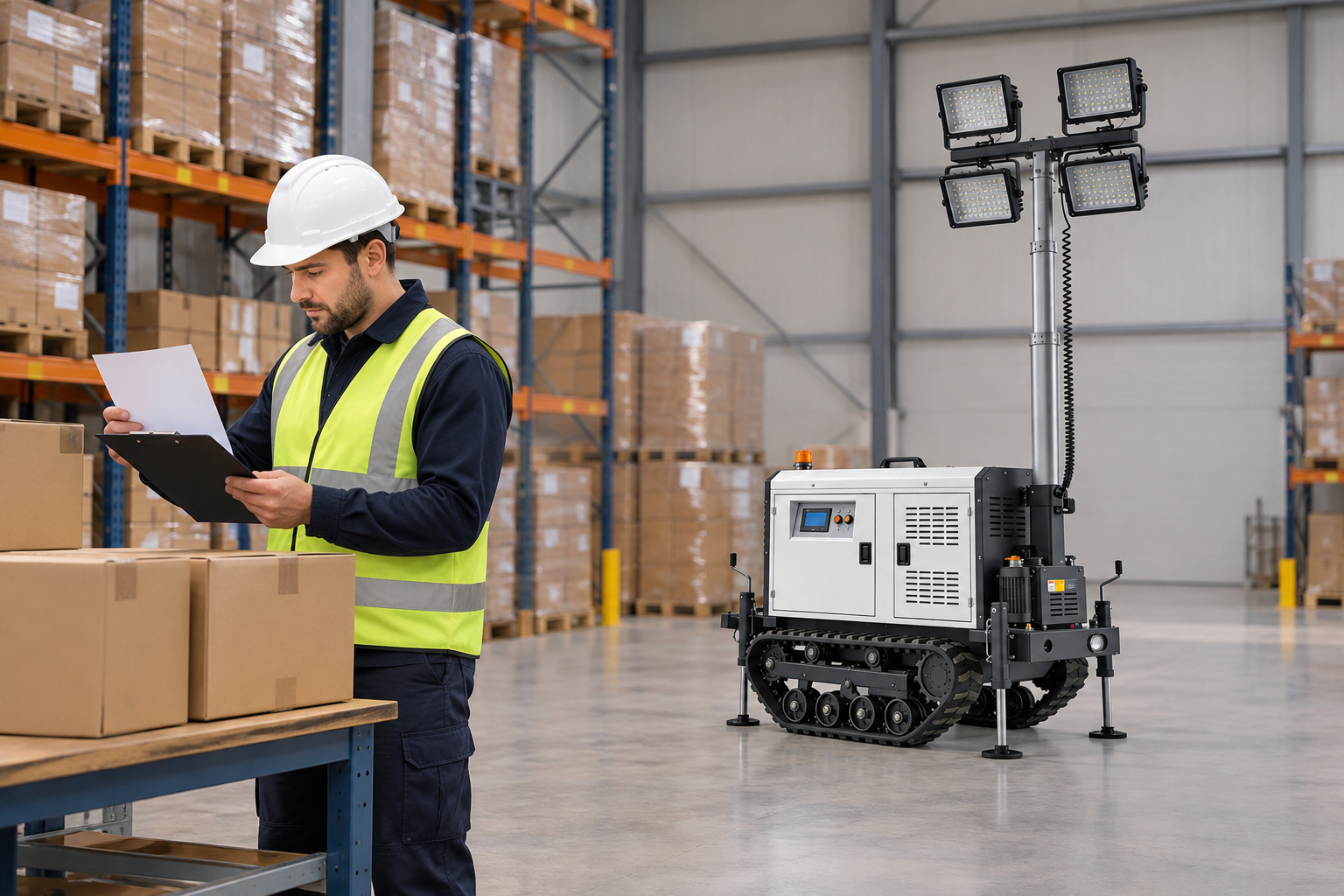 Hold an unresolved delivery separately while checking cartons and documents; the illustration does not identify any pictured product or supplier as counterfeit.