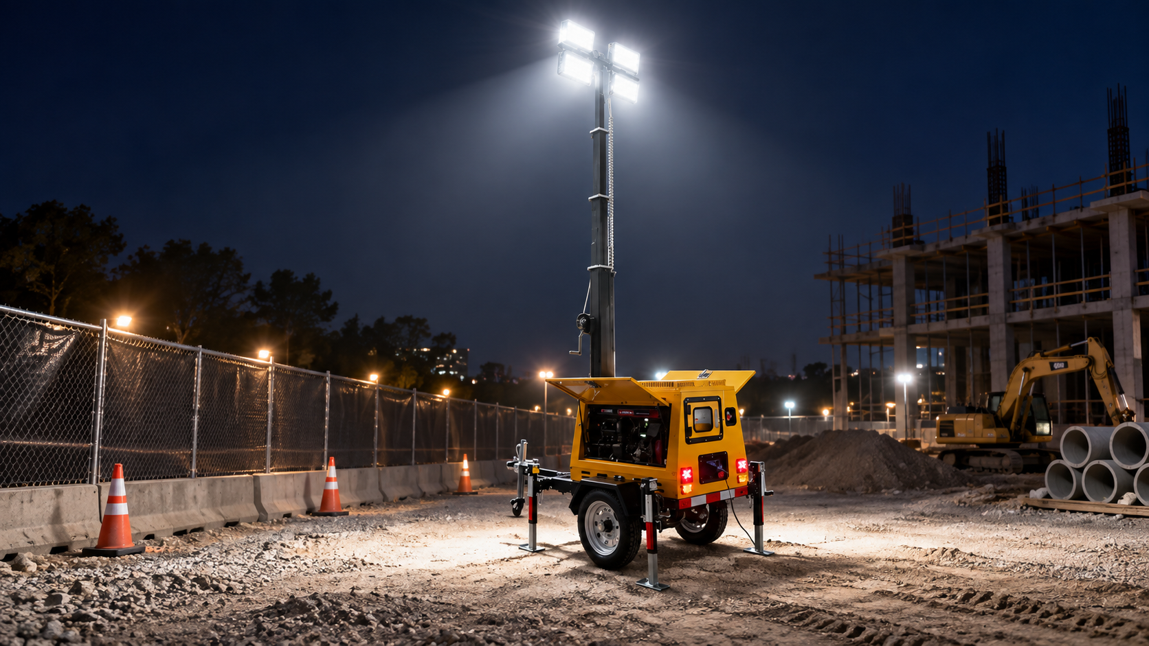 Safe setup and verification of diesel light tower emissions standards