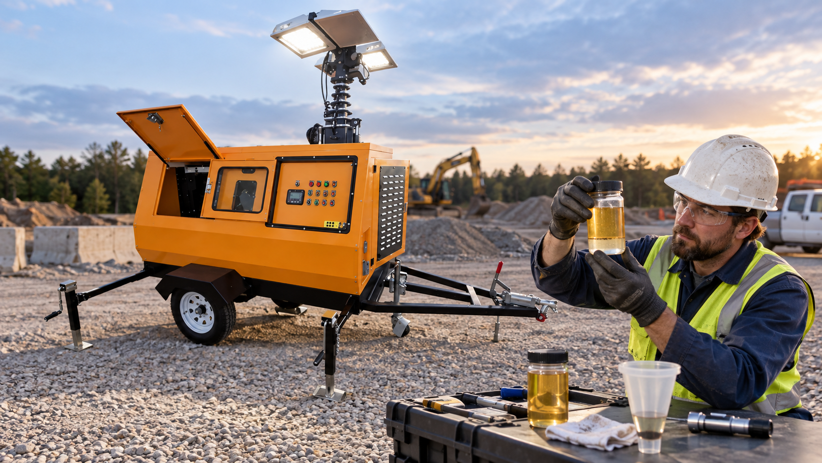 Key selection checks for light tower fuel quality