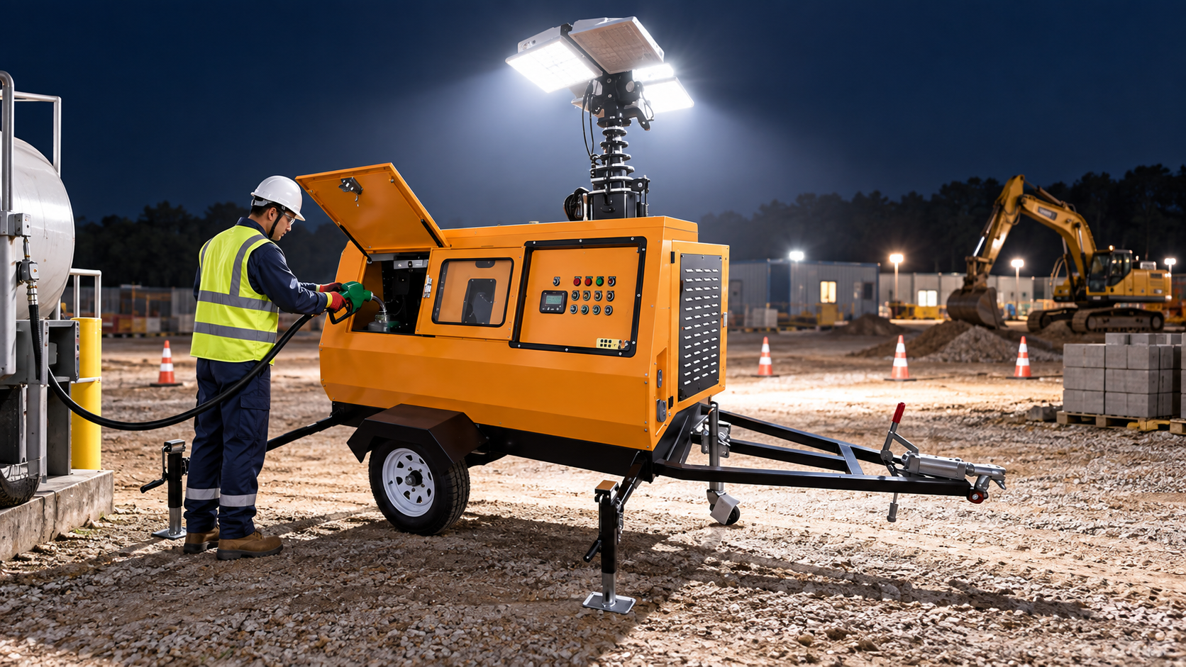 Safe setup and verification of light tower fuel quality