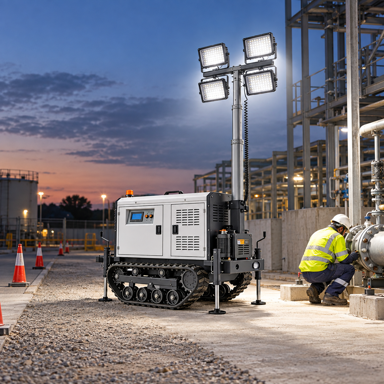 Safe setup and verification of industrial lighting cri
