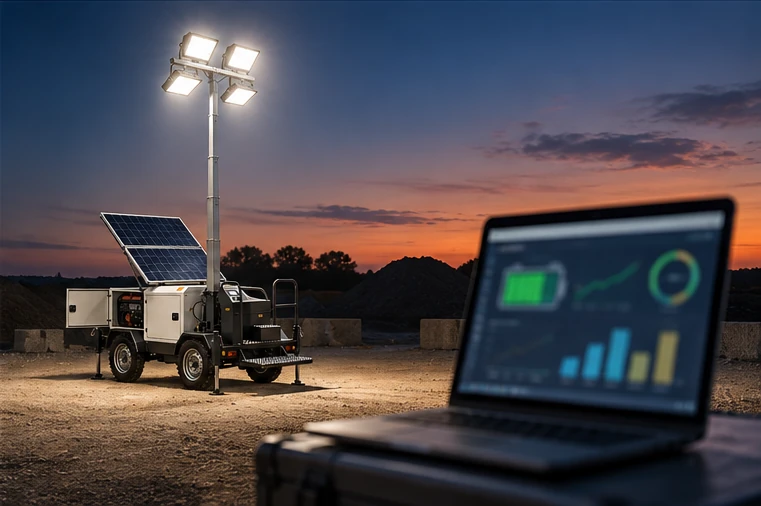 field verification and maintenance of light tower battery state of charge