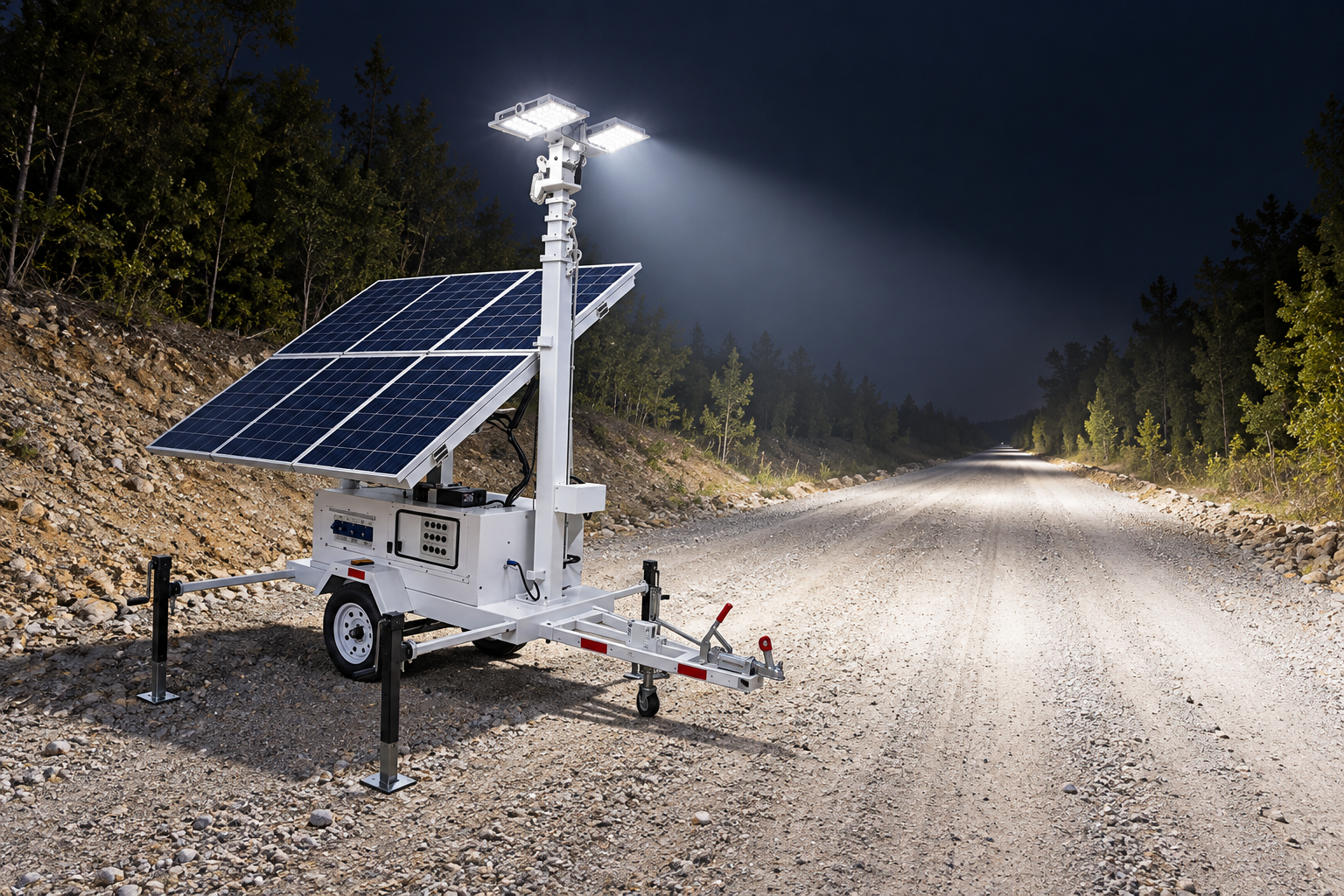 Safe setup and verification of light tower beam angle