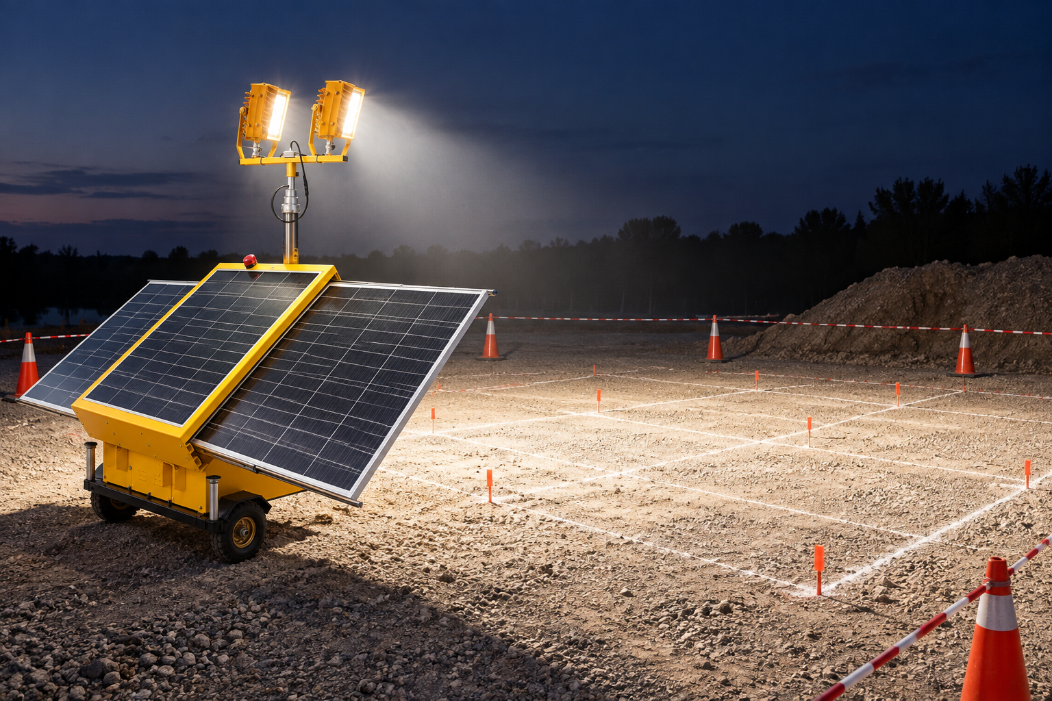 Safe setup and verification of light tower lux meter testing