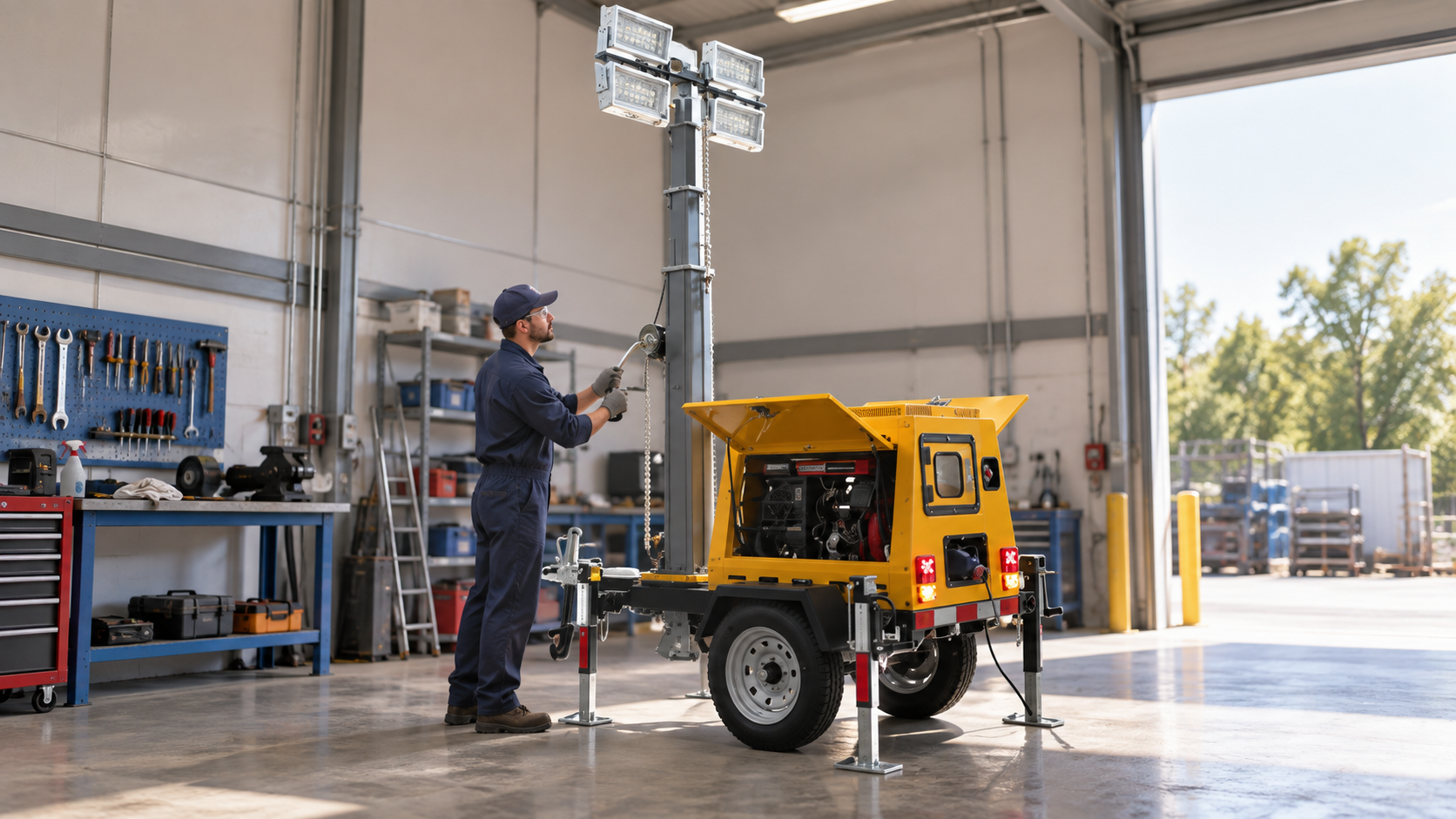 Key selection checks for light tower mast winch