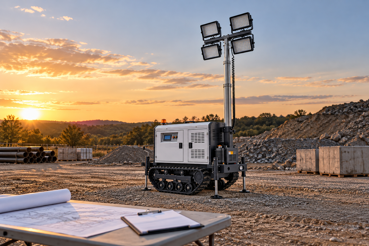 A site sketch and equipment position record support the incoming crew’s check of the approved tower location.
