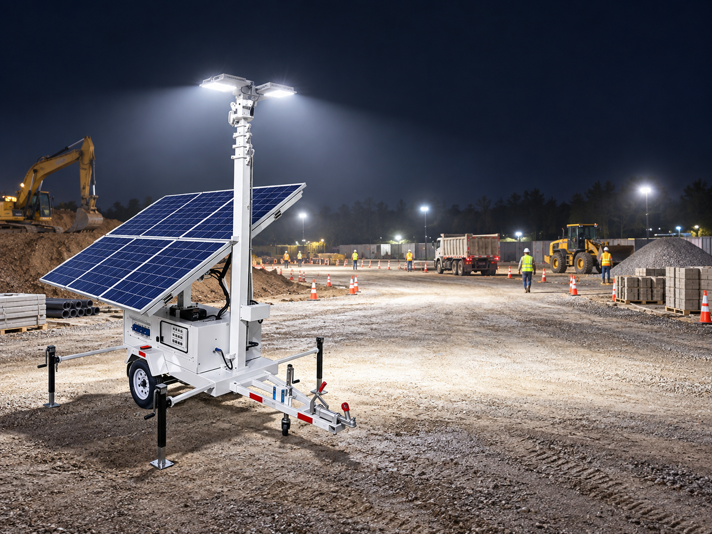 Safe setup and verification of light tower spacing
