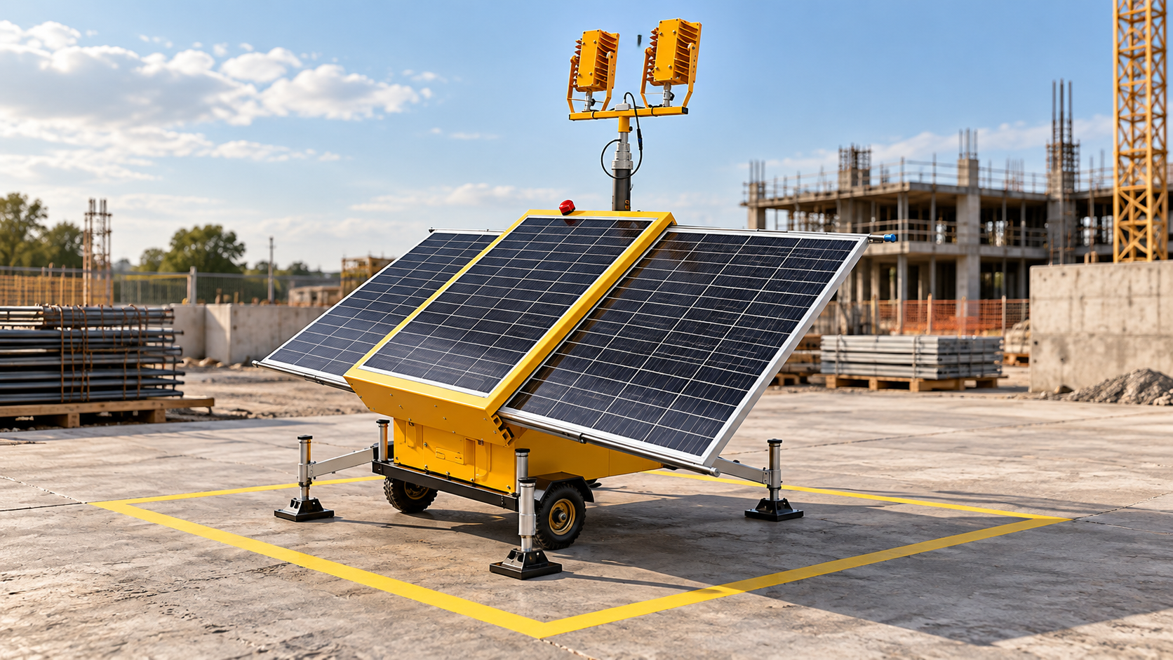 Light Tower Stabilizer Footprint: Space Planning and Setup product reference in a safe worksite