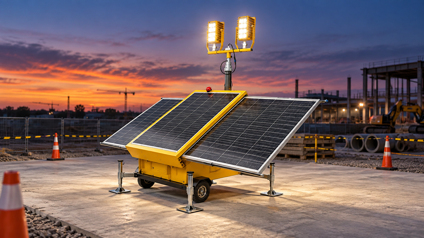 Safe setup and verification of light tower stabilizer footprint