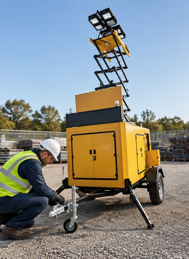 technical inspection for light tower towing speed