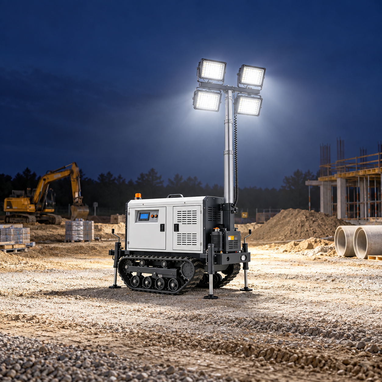 Safe setup and verification of light tower uniformity ratio
