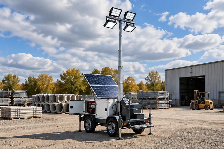 Solareinstrahlung für die Planung von Lichtmasten für einen mobilen Lichtmast