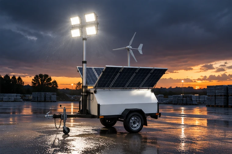 field verification and maintenance of solar light tower cloudy weather