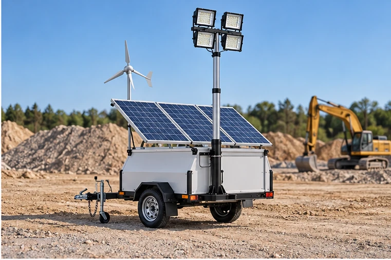 Neigungswinkelplanung für das Solarpanel eines mobilen Lichtmasts
