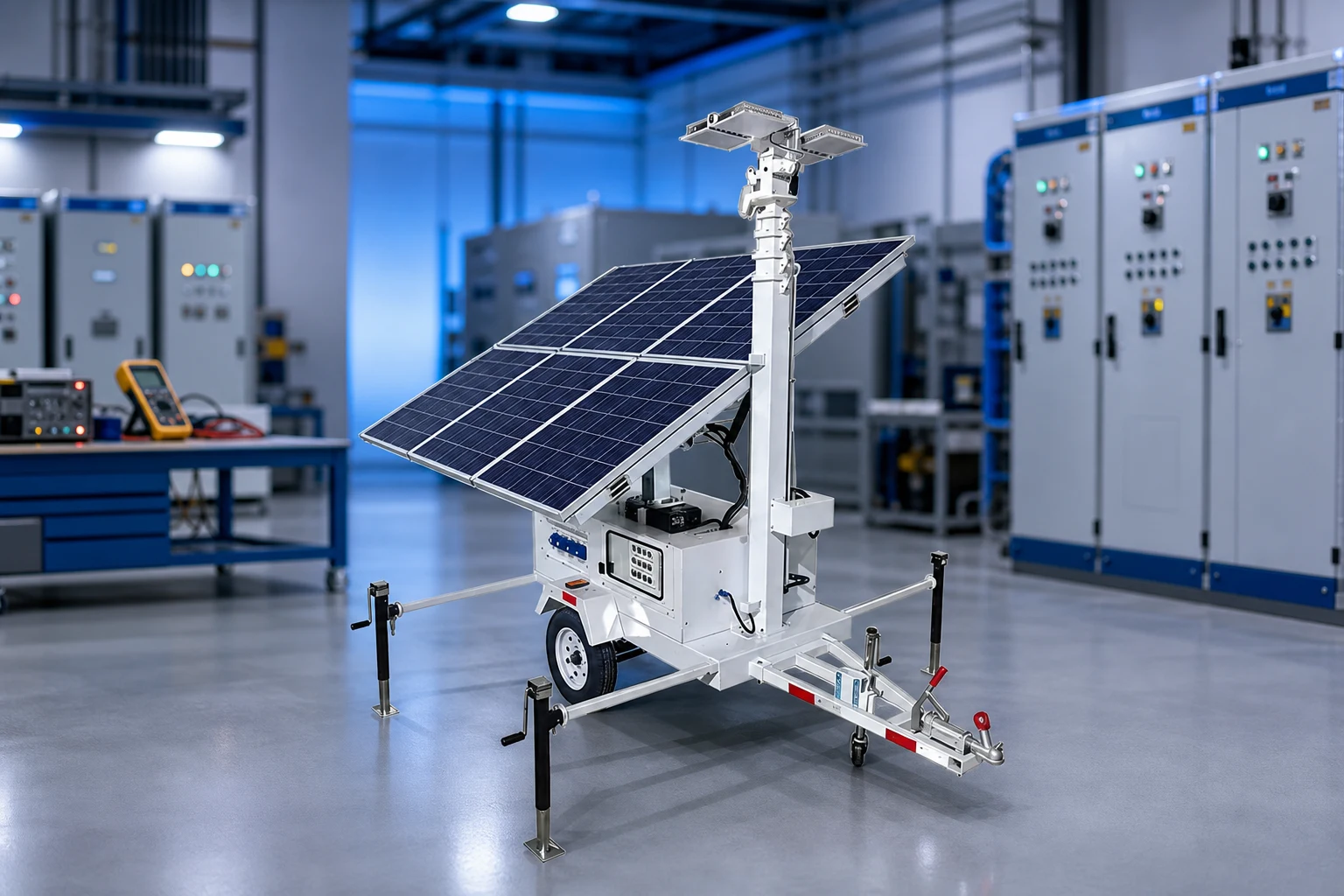 Keyyou solar — official product photo with illustrative scene background (not a real site photo)