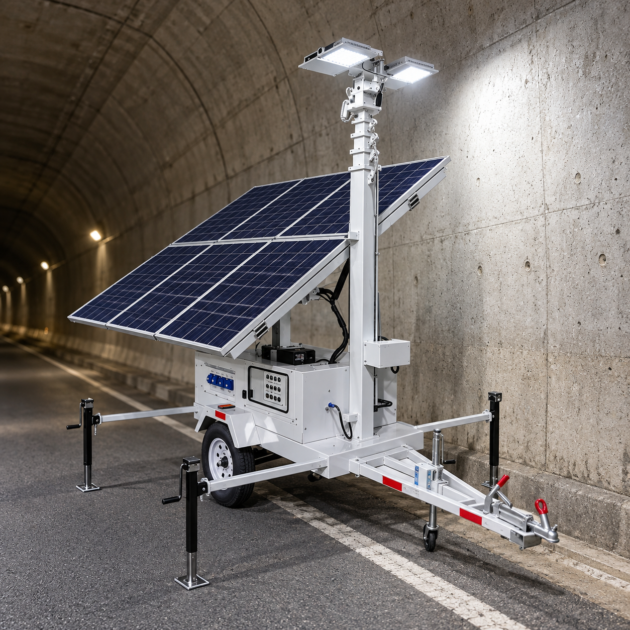 Key selection checks for tunnel construction light tower