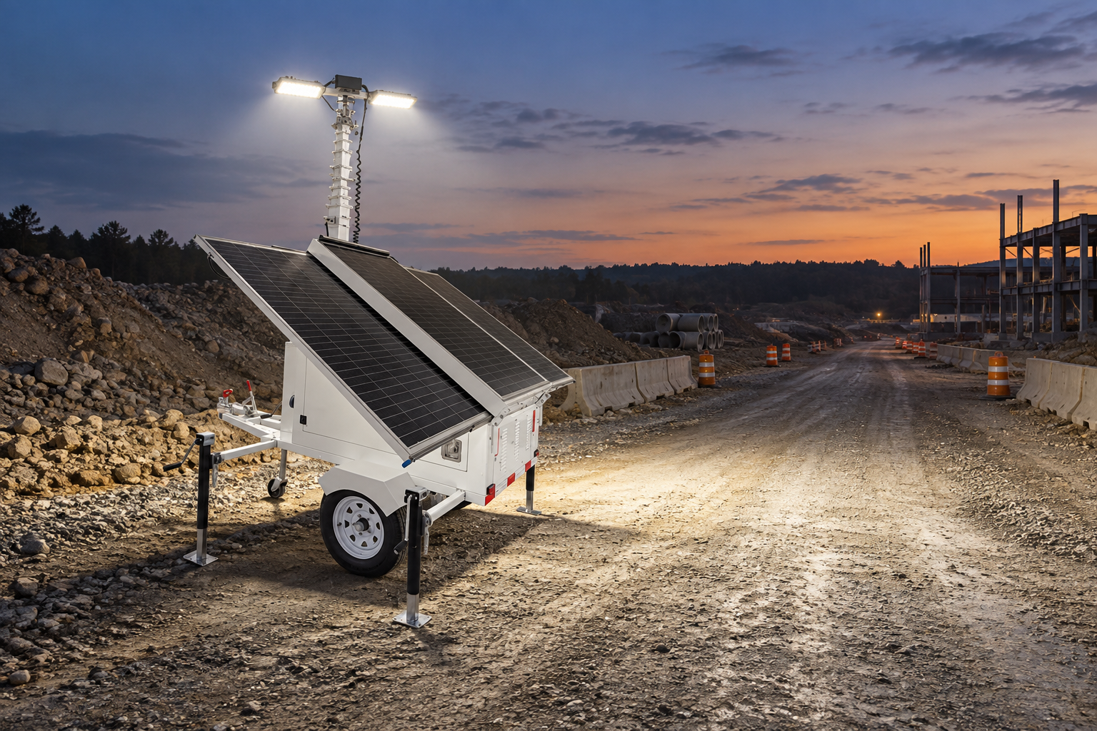Safe setup and verification of vertical vs articulating light tower mast